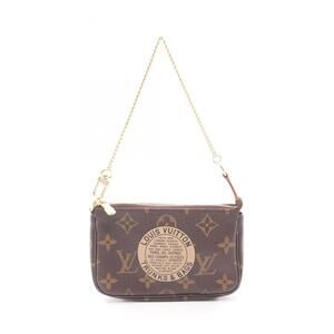 LOUIS VUITTON Brown Monogram Leather Pochette Mini Bag